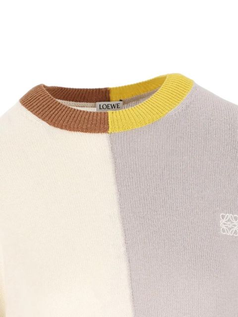 LOEWE colour-block asymmetric sweater - Grey