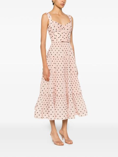 ZIMMERMANN polka-dot-pattern midi dress - Pink