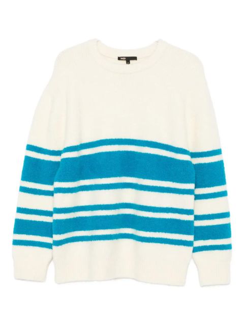 Maje striped crew-neck sweater - Neutrals