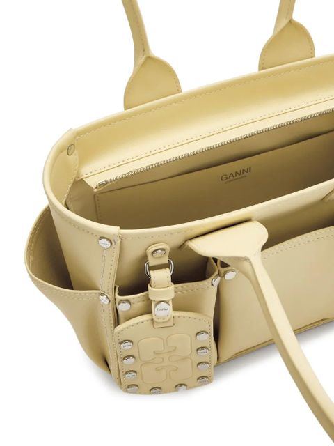 GANNI stud-appliqué shoulder bag - Yellow
