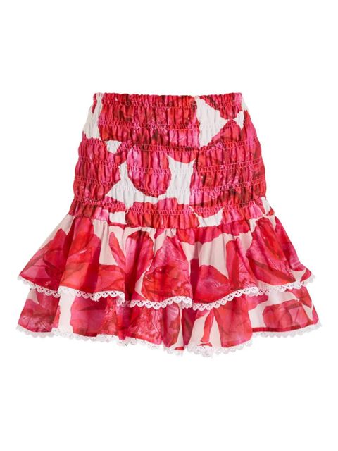 Charo Ruiz Ibiza Pinel blossom floral-print mini skirt - Red - zdjęcie produktu nr 2