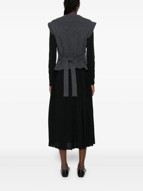 Weekend Max Mara cable-knit pleated midi dress - Black