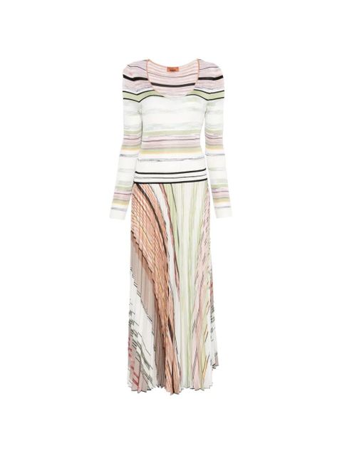 Missoni striped pleated maxi dress - Neutrals - zdjęcie produktu nr 1