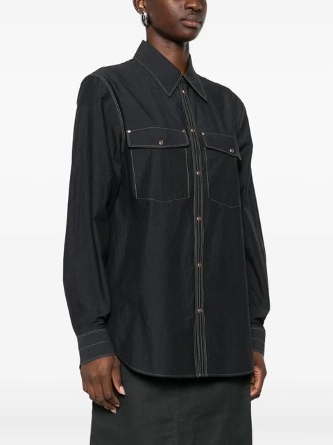 LEMAIRE topstitching shirt - Black - zdjęcie produktu nr 2