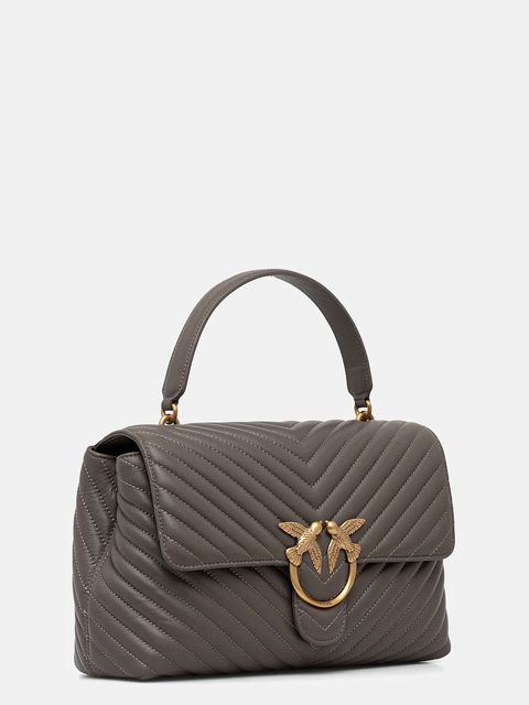 Pinko torebka skórzana kolor szary 100042 A0GK