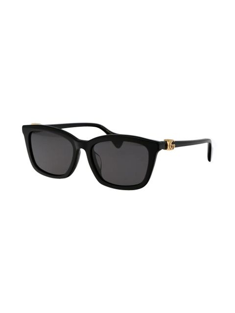 Gucci Eyewear logo-plaque square-frame sunglasses - Black