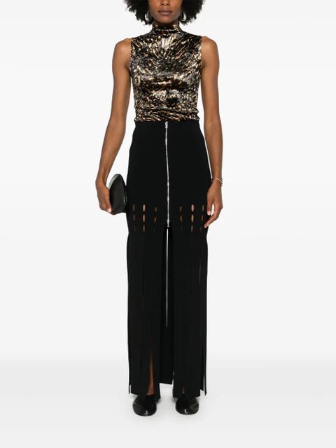 Nanushka fringed midi skirt - Black