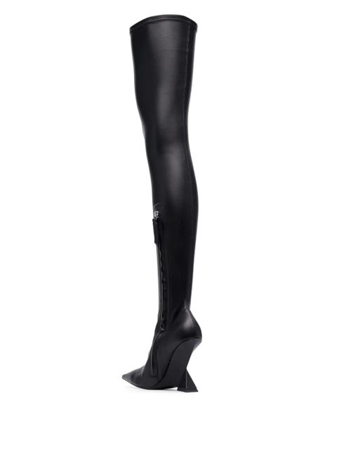 The Attico Cheope 105mm leather above-knee boots - Black