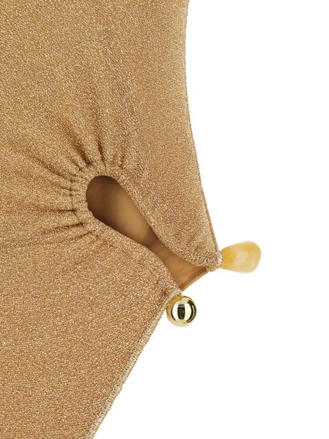 Oséree Lumière one-shoulder swimsuit - Gold