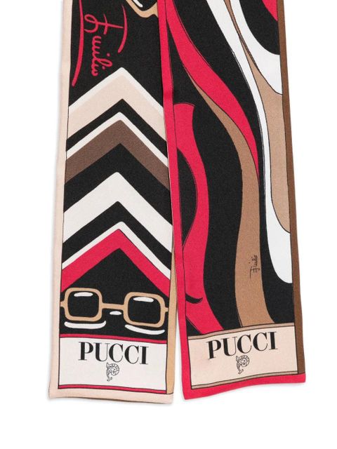 PUCCI abstract-pattern silk scarf - Neutrals