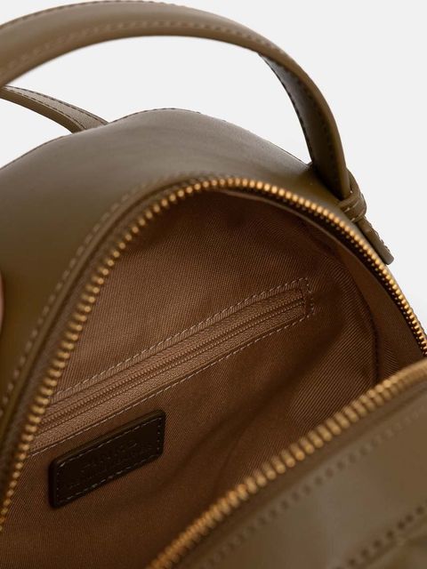 Pinko plecak skórzany damski kolor brązowy mały z aplikacją