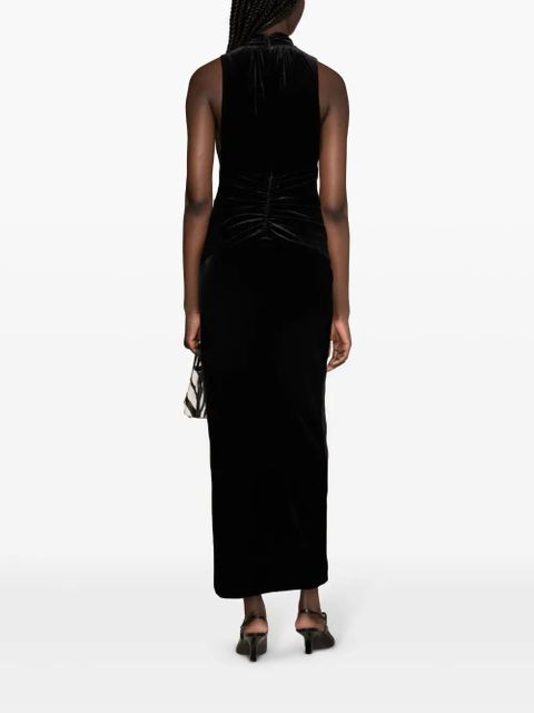 Alessandra Rich ruched velvet gown - Black