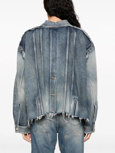Balenciaga deconstructed panelled denim jacket - Blue