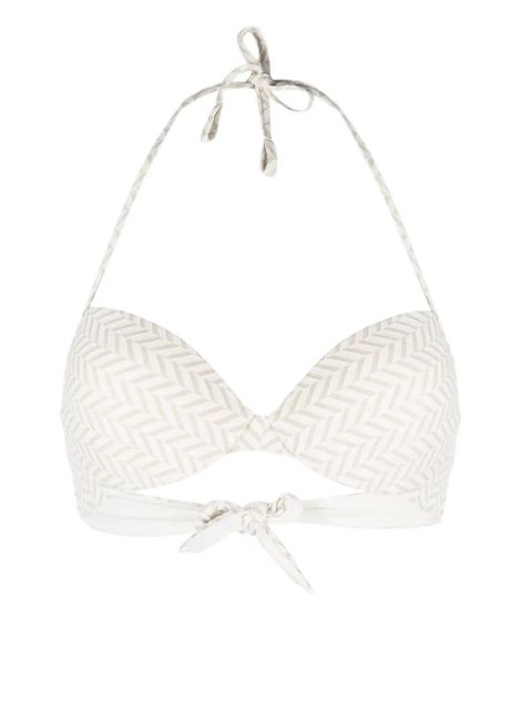 TWINSET herringbone-pattern bikini top - White - zdjęcie produktu nr 1