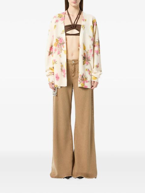 Blumarine floral-print cardigan - Neutrals