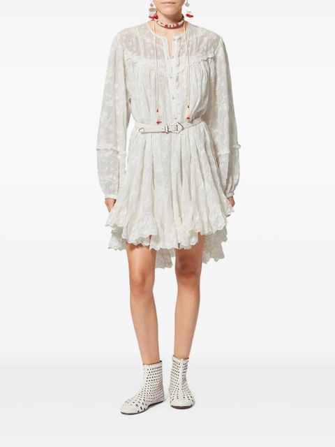 ISABEL MARANT Zame ruffled embroidered dress - White - zdjęcie produktu nr 2