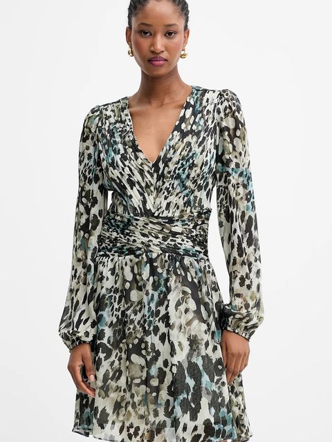 Guess sukienka ROMINA kolor beżowy mini rozkloszowana W5YK20 WDW82