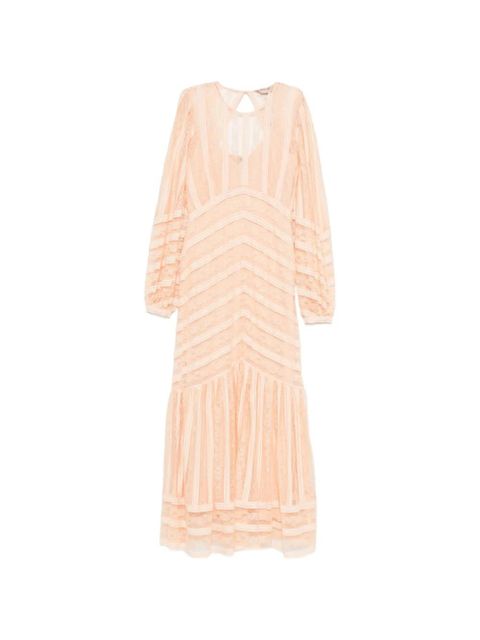 TWINSET lace striped midi dress - Pink - zdjęcie produktu nr 1