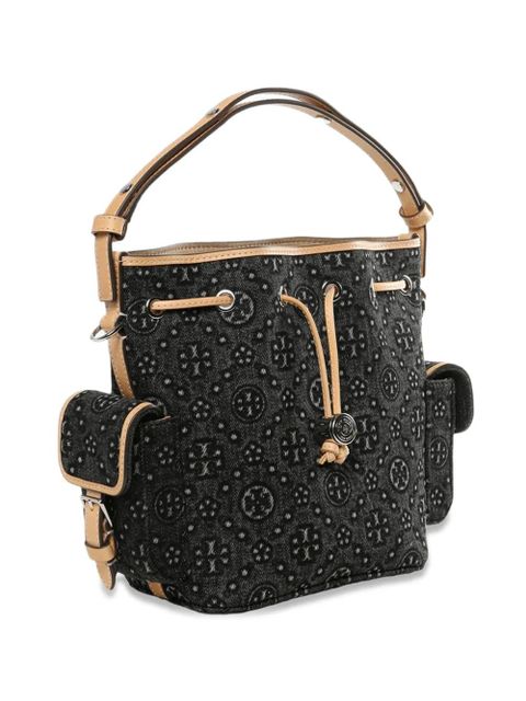 Tory Burch drawstring pattern bucket bag - Black - zdjęcie produktu nr 2