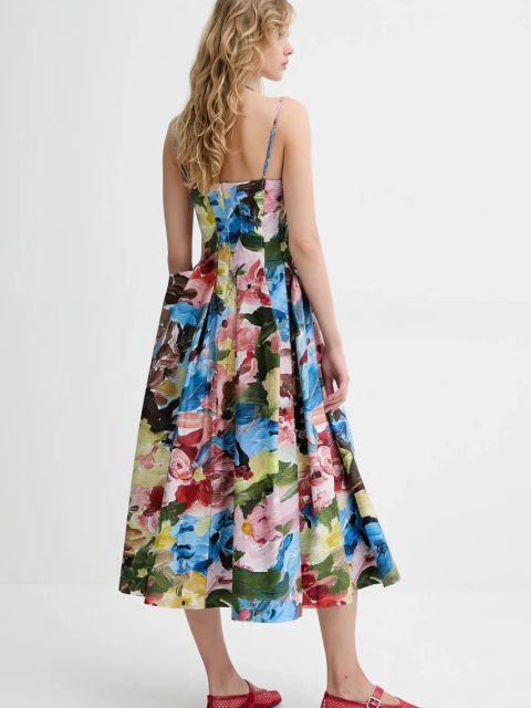 Stine Goya sukienka bawełniana kolor multicolor midi rozkloszowana SG-SS25-D092-2340P