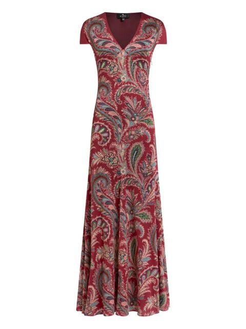 ETRO paisley-print short-sleeved maxi dress - Red - zdjęcie produktu nr 1