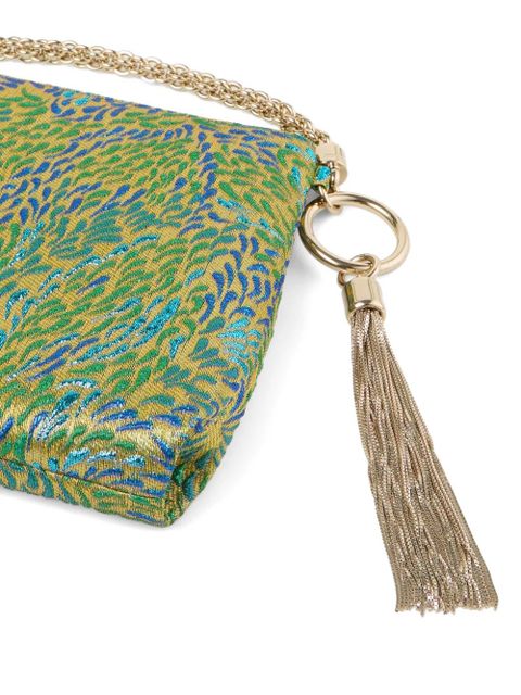 Jimmy Choo Callie jacquard-patterned clutch bag - Green