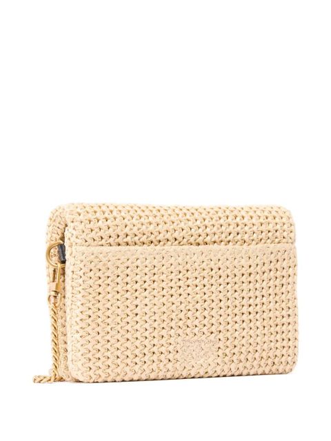 PINKO raffia bird-appliqué shoulder bag - Neutrals - zdjęcie produktu nr 2
