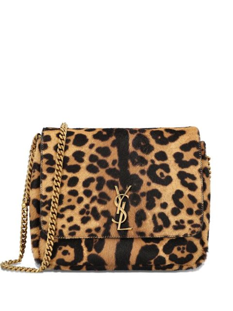 Saint Laurent Kate animal-print shoulder bag - Brown