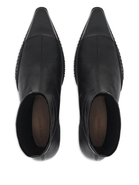 Marine Serre pointed-toe sculpted-heel boots - Black