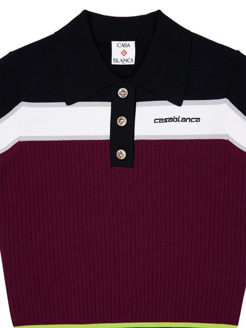 Casablanca stripe-detail polo shirt - Red