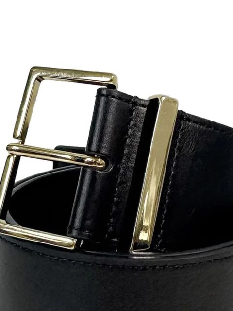 The Frankie Shop Evro square-buckle leather belt - Black