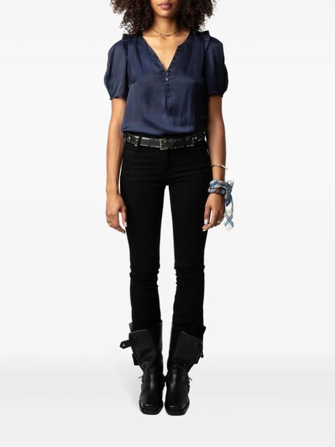 Zadig&Voltaire puff-sleeve satin top - Blue - zdjęcie produktu nr 2