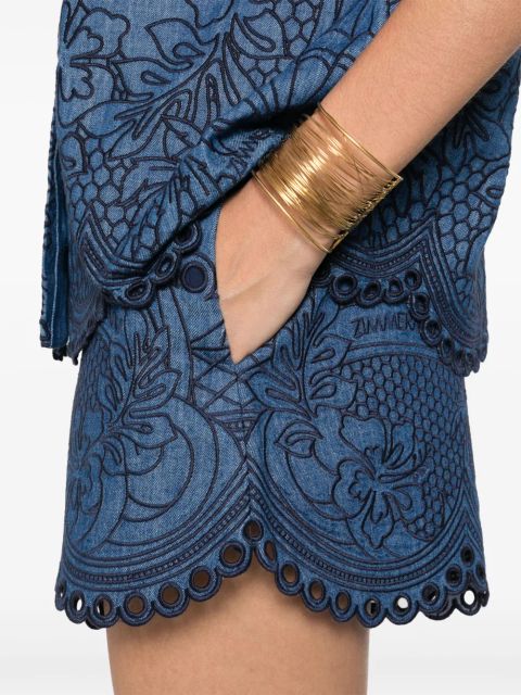 ZIMMERMANN embroidered shorts - Blue