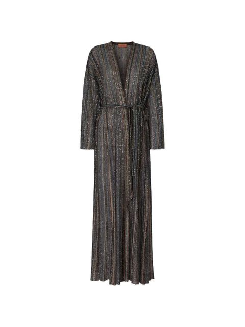 Missoni belted striped cardi coat - Black - zdjęcie produktu nr 1