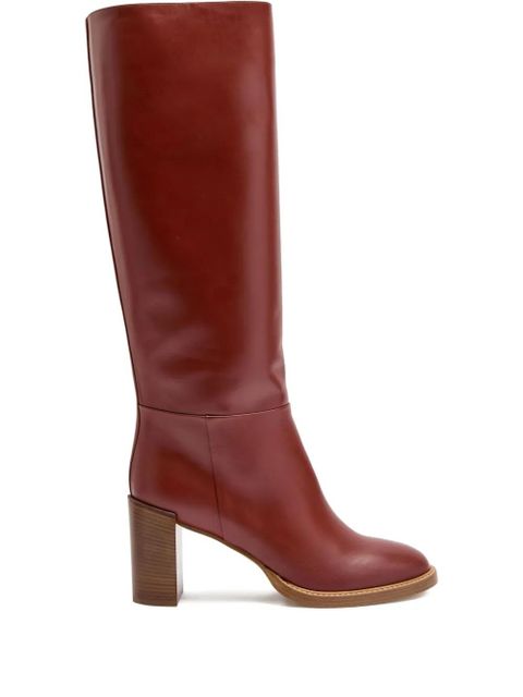 Gabriela Hearst 75mm Bocca block-heel boots - Red - zdjęcie produktu nr 1