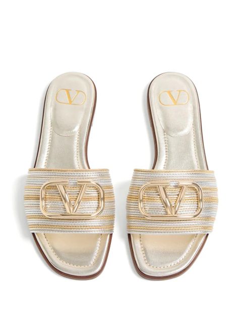 Valentino Garavani logo-plaque sandals - Silver