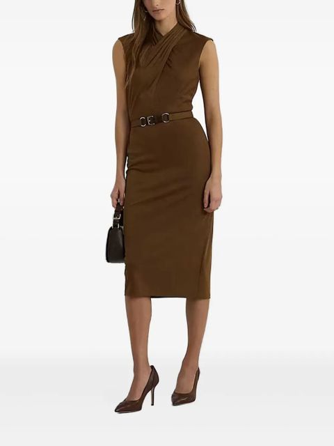 Lauren Ralph Lauren belted midi dress - Brown - zdjęcie produktu nr 1
