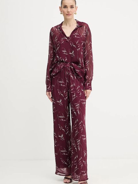 Armani Exchange bluzka damska kolor bordowy wzorzysta XW001019 AF12051 - zdjęcie produktu nr 2