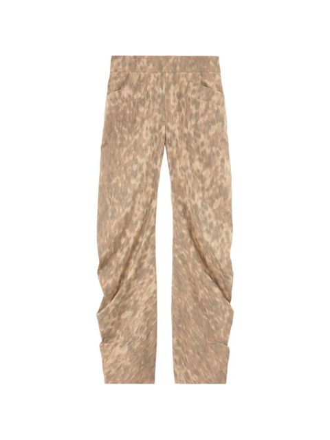 GANNI leopard-print flared trousers - Neutrals - zdjęcie produktu nr 1