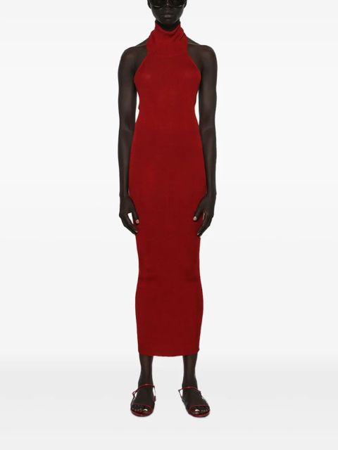 Magda Butrym ribbed halter-neck midi dress - Red