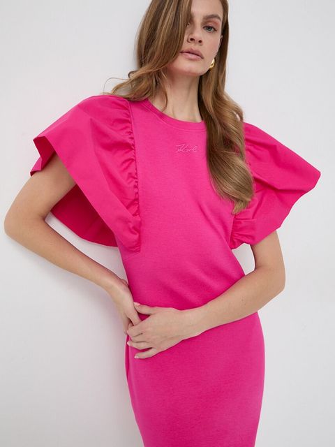 Karl Lagerfeld sukienka kolor różowy mini dopasowana