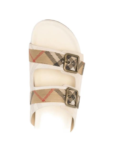 Burberry buckle check sandals - Neutrals