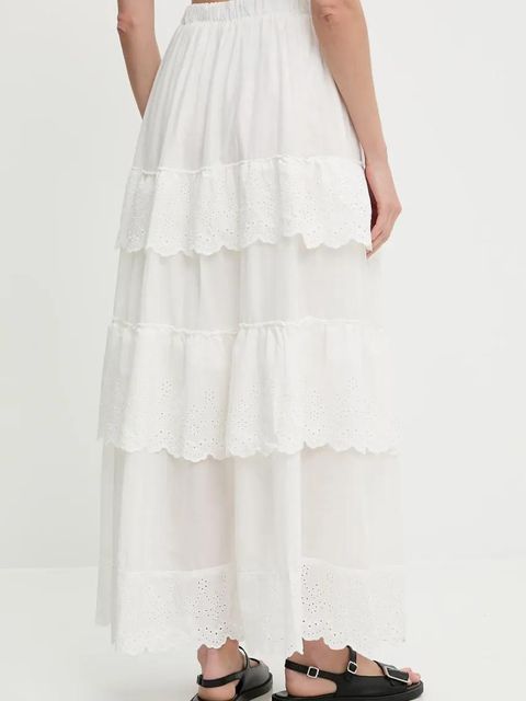 Answear.LAB spódnica kolor biały maxi rozkloszowana