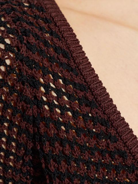 Bond-eye long-sleeve V-neck dress - Brown