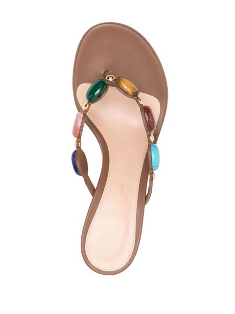 Gianvito Rossi Shanti 70mm leather sandals - Brown