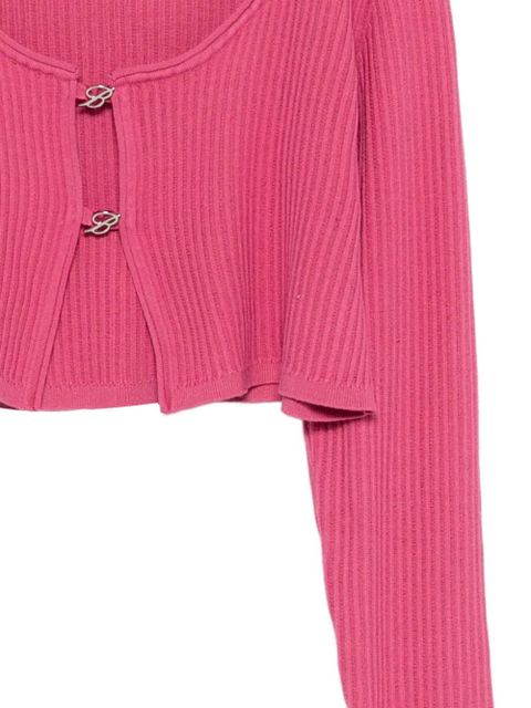 Blumarine ribbed buttoned cardigan - Pink