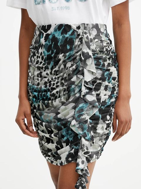 Guess spódnica VERDIANA kolor zielony mini prosta W5YD56 KCZC2 - zdjęcie produktu nr 1