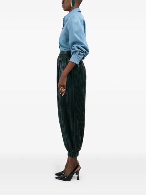 Rowen Rose pleated balloon trousers - Green