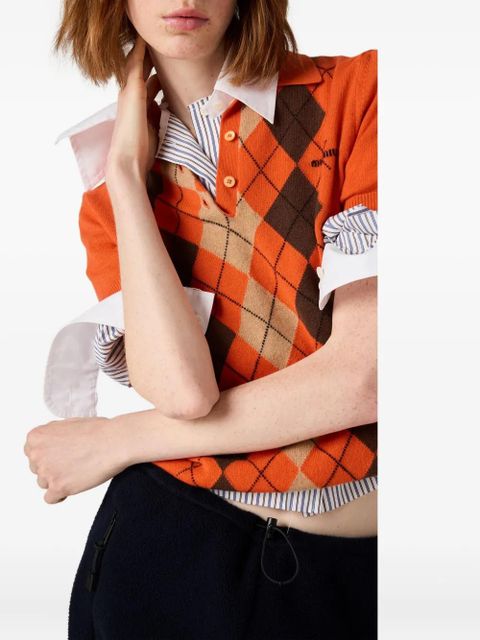 Miu Miu striped embroidered shirt - White - zdjęcie produktu nr 2