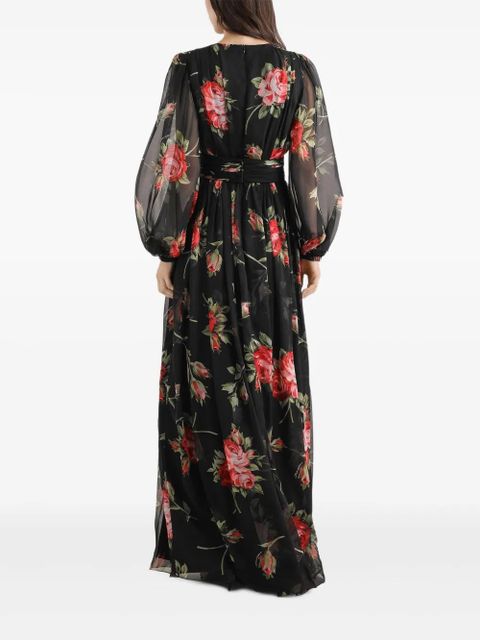 Dolce & Gabbana floral long-sleeve maxi dress - Black